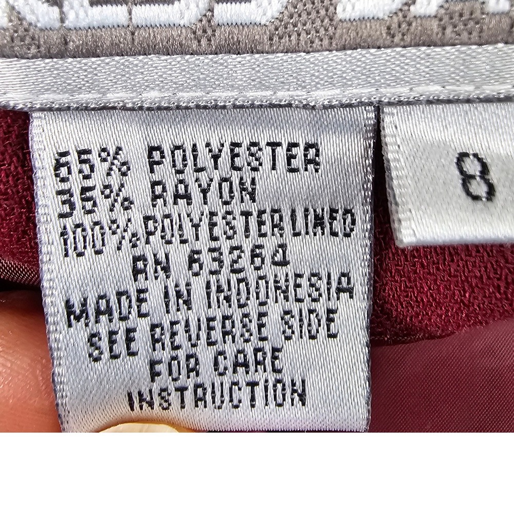 Dress Barn Blazer Jacket Women's 8 Maroon Stretch Long Sleeve Double Breasted - Picture 8 of 12